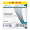 Drylife Slip Super (PE Backed) - Large - Case - 3 Packs of 15 