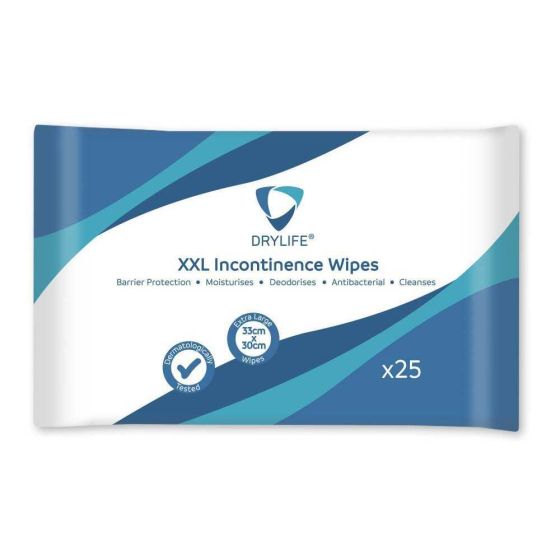 Drylife XXL Incontinence Wet Wipes - Pack of 25 