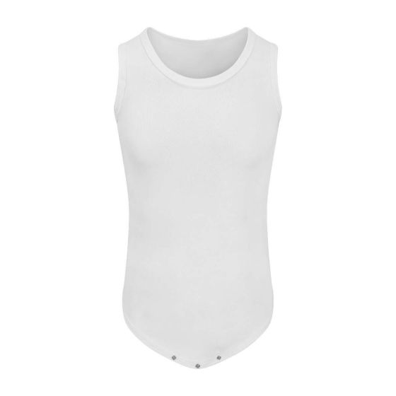 Drylife Cotton Sleeveless Bodysuit - White - Large 