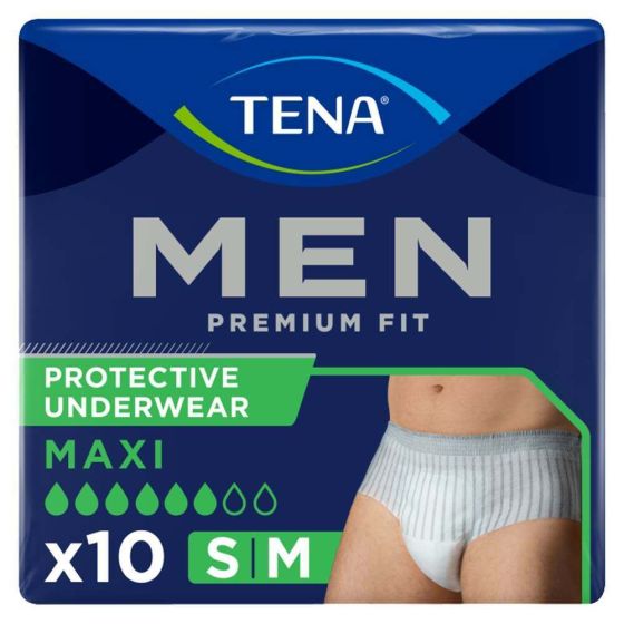 TENA Men Premium Fit Maxi Pants - Small/Medium - Pack of 10 