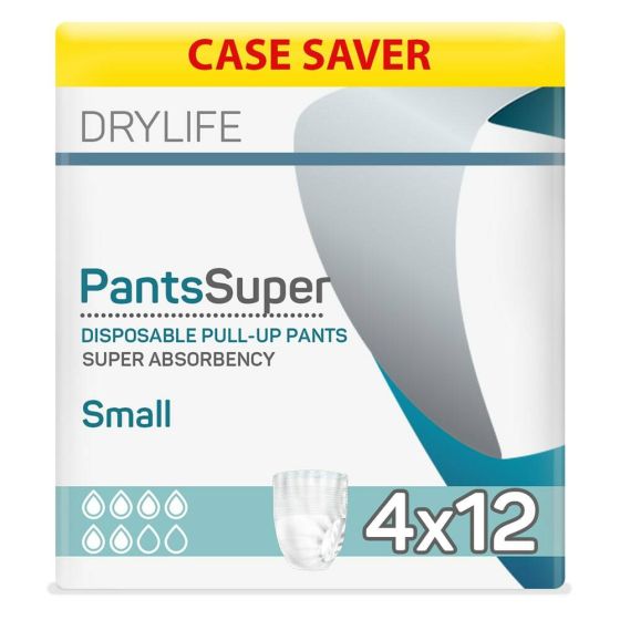 Drylife Pants Super - Small - Case - 4 Packs of 12 