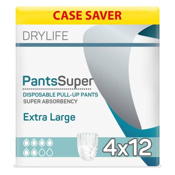 Drylife Pants Super - Extra Large - Case - 4 Packs of 12 