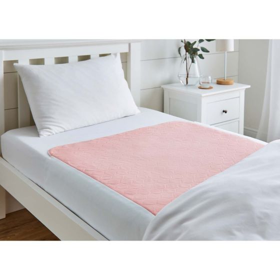 Drylife Protect Washable Bed Pad with Tucks - Pink - 85cm x 90cm 