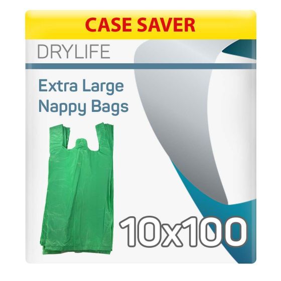 Drylife Scented Nappy Bags - Case - 10 Packs of 100 
