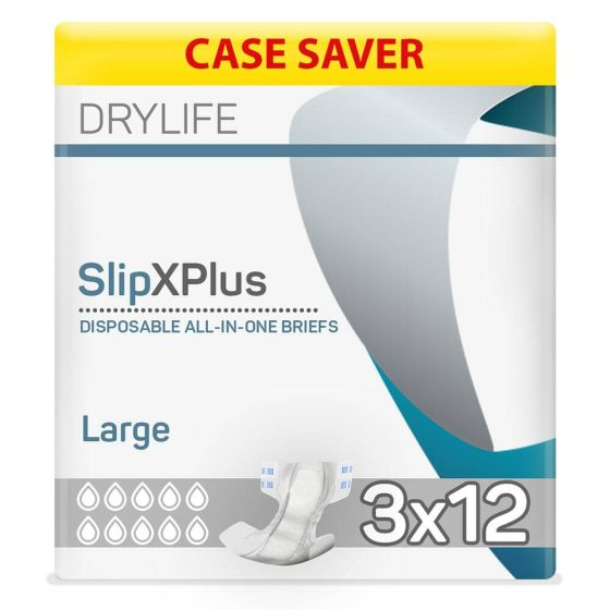 Drylife Slip XPlus - Large - Case - 3 Packs of 12 