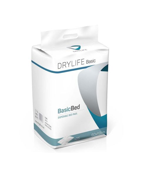 Drylife Basic Disposable Bed Pads - 60cm x 60cm - Pack of 25 