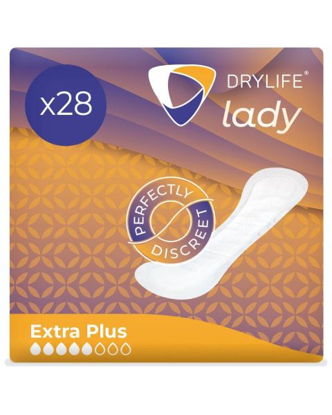 Drylife Lady Extra Plus Premium Thin Incontinence Pads - Pack of 28 
