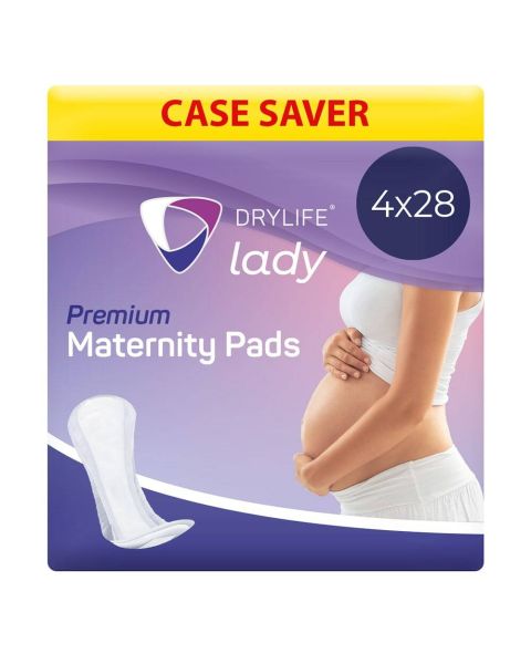 Drylife Lady Premium Maternity Pads - Case - 4 Packs of 28 
