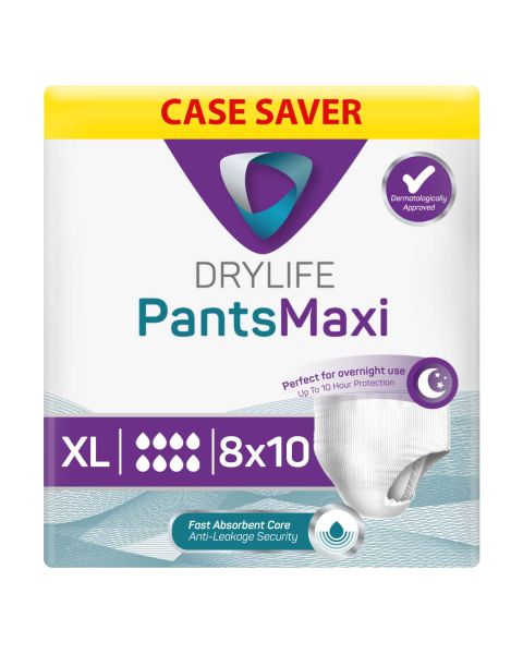 Drylife Pants Maxi - Extra Large - Case - 8 Packs of 10 