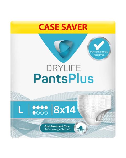 Drylife Pants Plus - Large - Case - 8 Packs of 14 