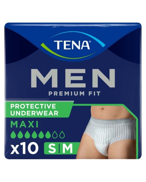TENA Men Premium Fit Maxi Pants - Small/Medium - Case - 3 Packs of 10 