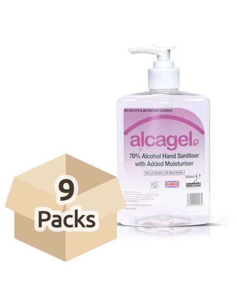 Vanguard Alcagel - Antibacterial Hand Sanitiser Gel - 500ml - Case - Pack of 9 