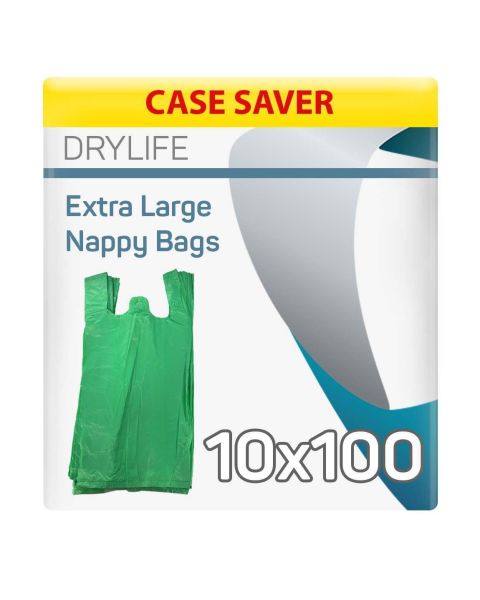 Drylife Scented Nappy Bags - Case - 10 Packs of 100 