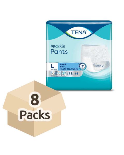 TENA Pants Plus Classic - Large - Case - 8 Packs of 10 