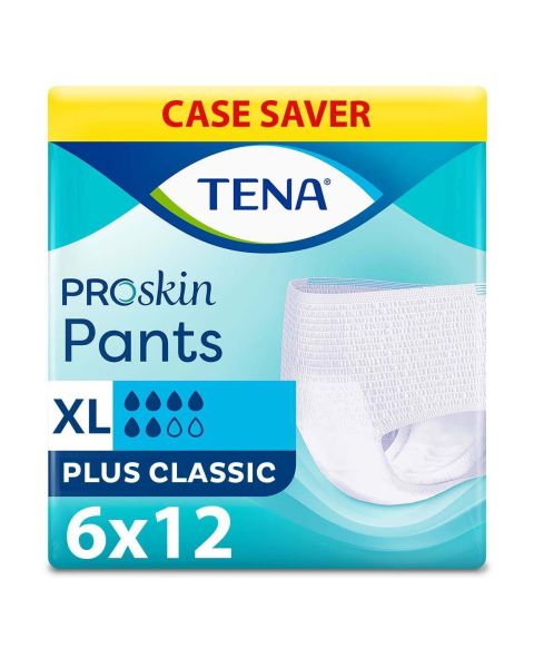 TENA Pants Plus Classic - Extra Large - Case - 6 Packs of 12 
