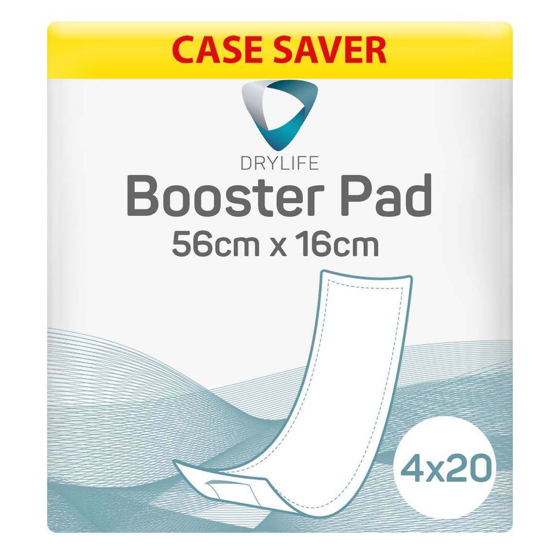 Drylife Booster Pad - Case - 4 Packs of 20 Drylife Incontinence Products